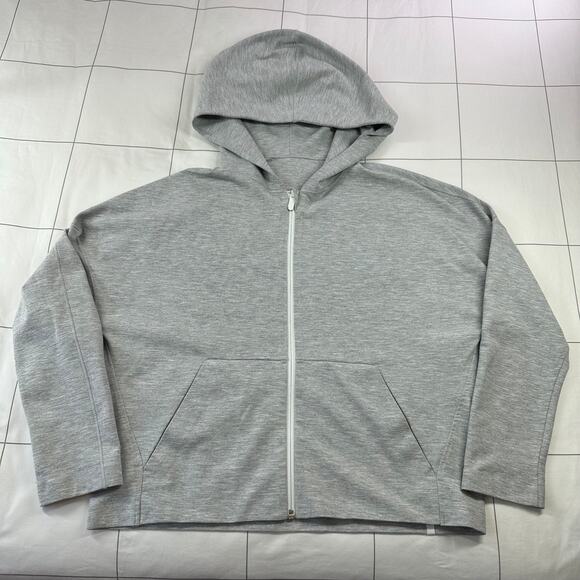 Lululemon Hoodie Womens 8 Heathered Power Gray Minimal Zip Up Athletic Sporty - Picture 3 of 9